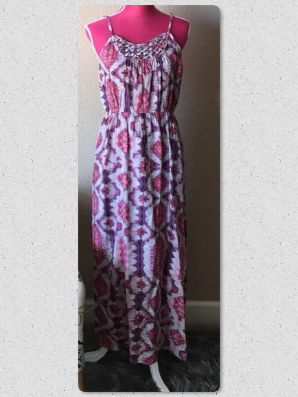 Band of Gypsies Purple Floral Midi Dress